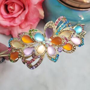 Frosted Crystal and Australian Crystal Floral Headband